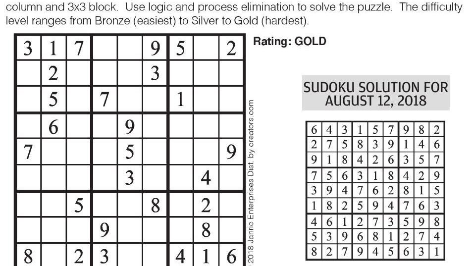 Sudoku Puzzles Comics Poststar Com