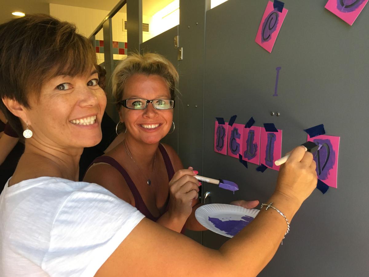 Teachers dress up student bathrooms
