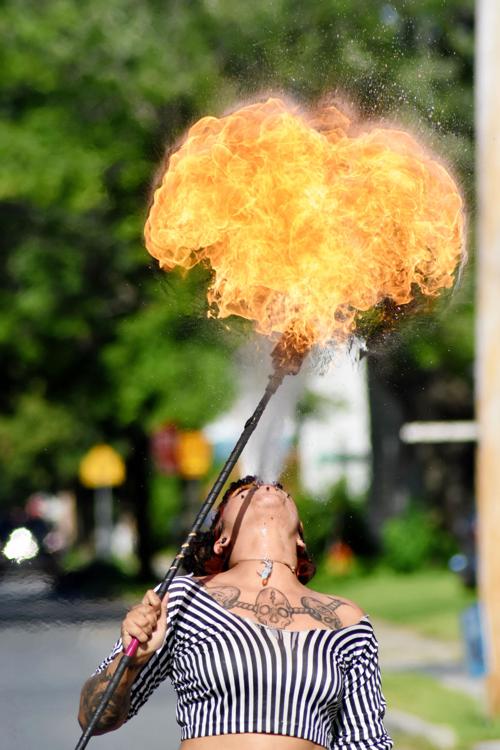 Kali Von Flames fire show