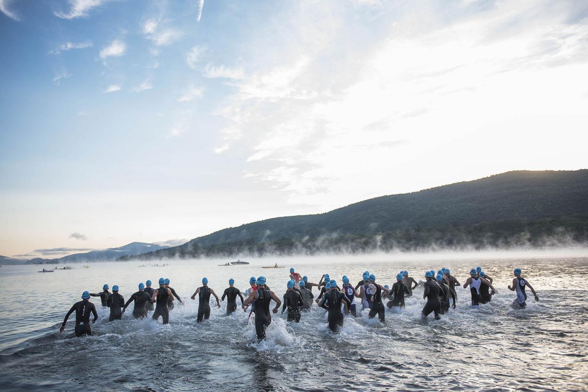 Athletes Spectators Crowd Downtown Lake George For Annual