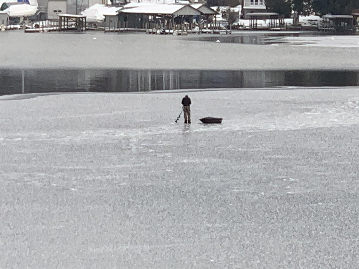Harris Bay ice fisherman 12/22