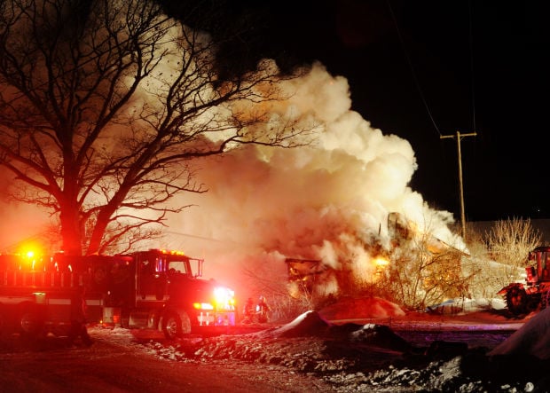 Firefighters Battle Barn Blaze In Frigid Temperatures