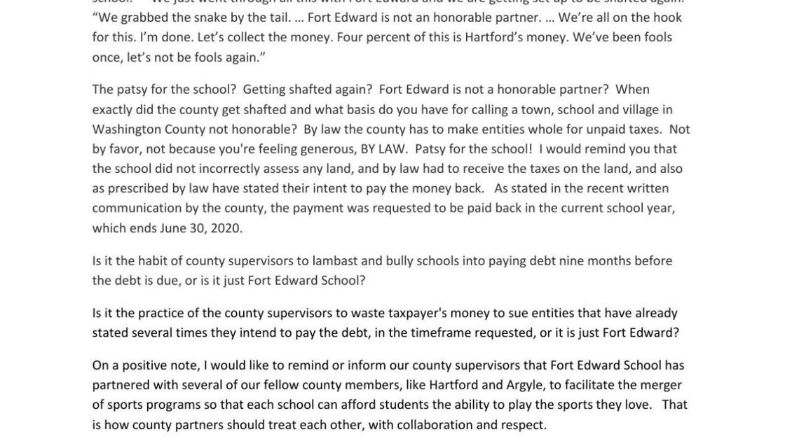 Tom Roche Letter To Board Of Supervisors Finance Committee Poststar Com