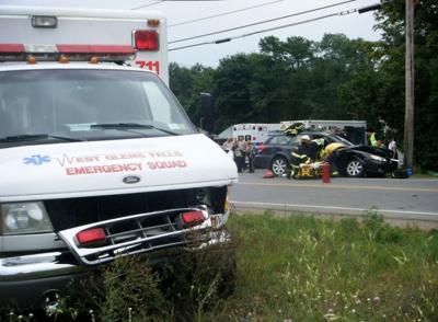 Three Injured After Car Hits West Glens Falls Ambulance In