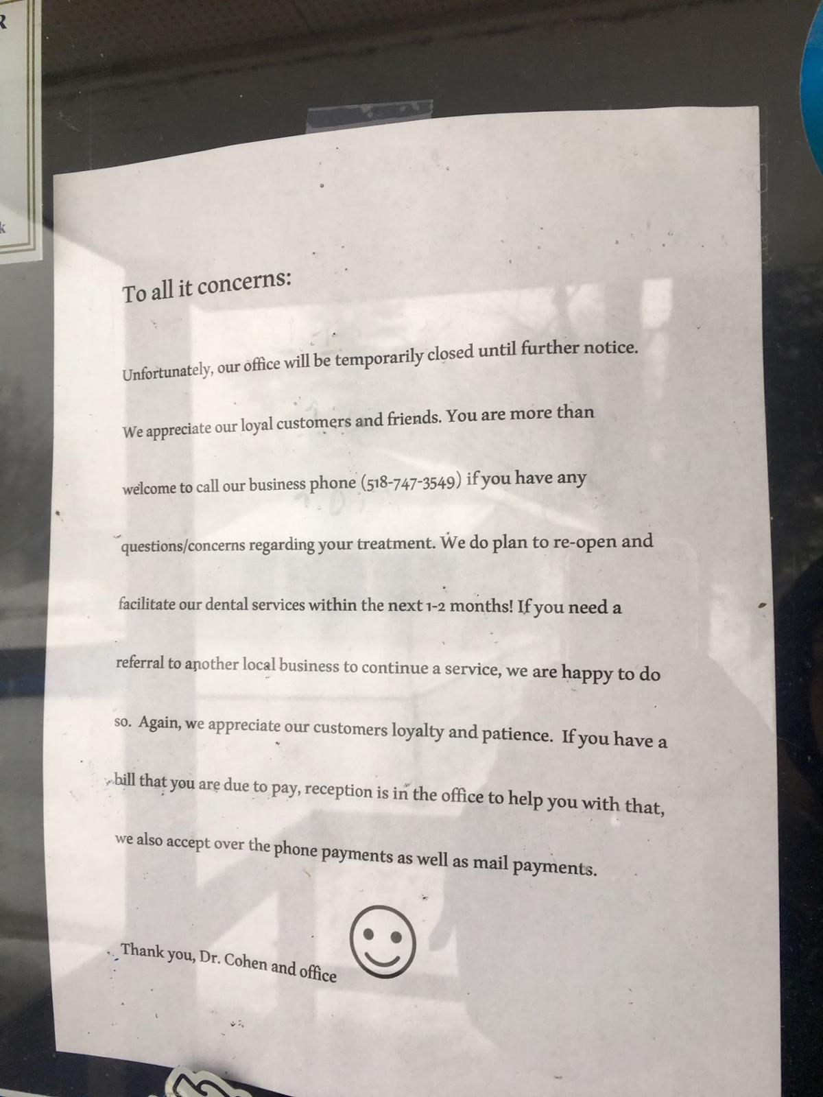 Fort Edward Dentist Office Indefinitely Closed Local Poststar Com