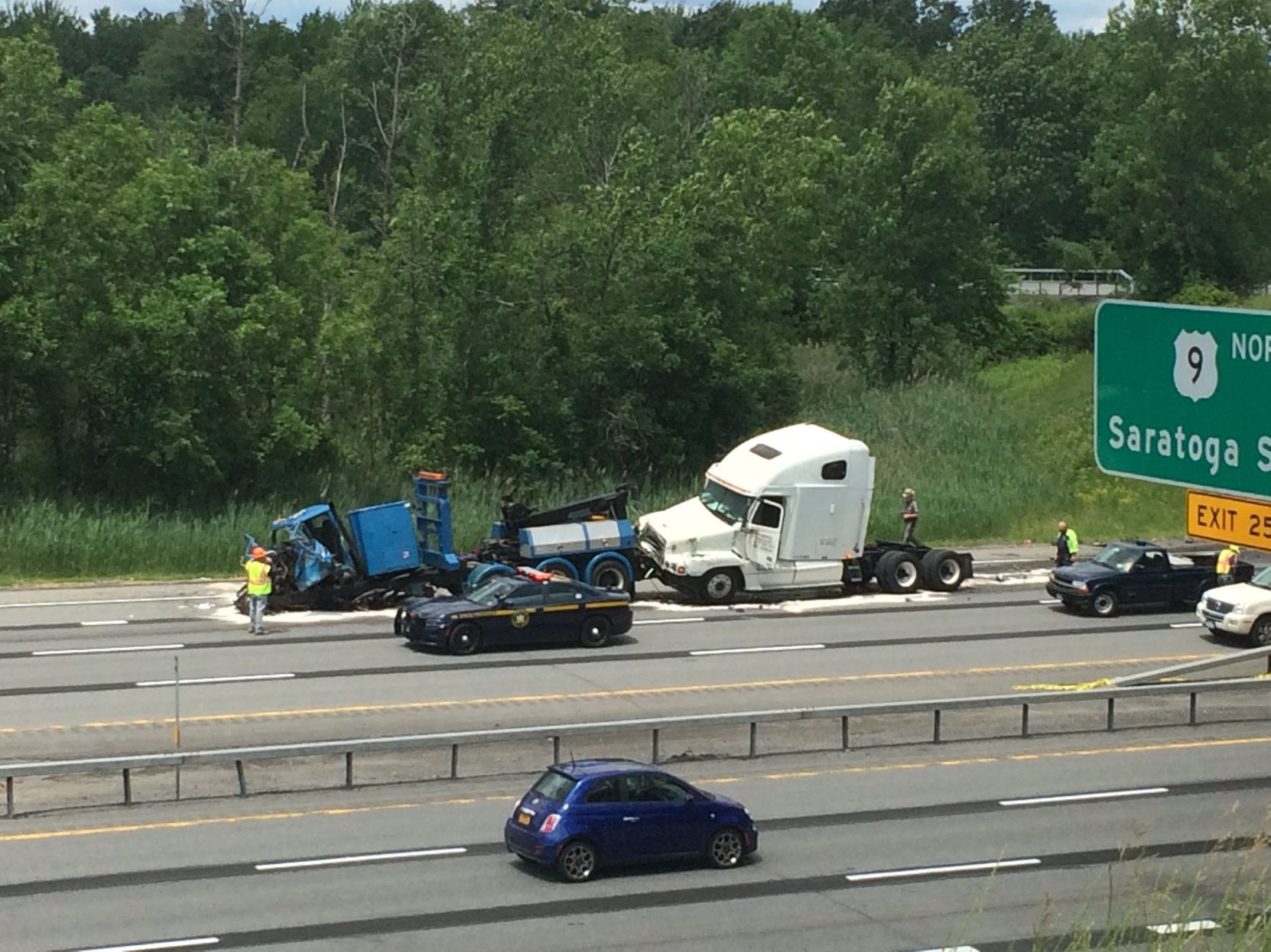 Northway Crash Closes Exit 13 Southbound Ramp