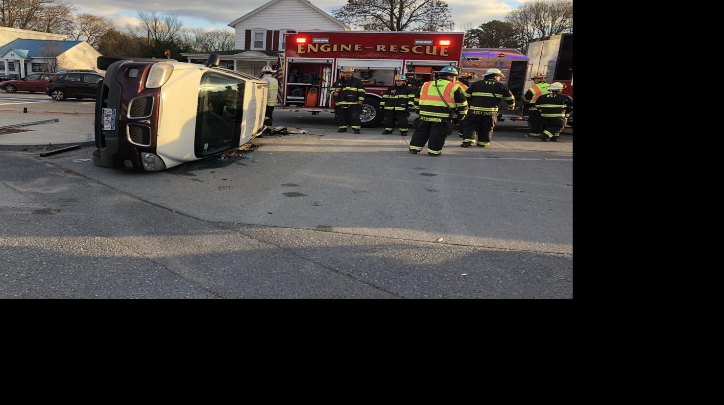 One hurt in Queensbury rollover crash