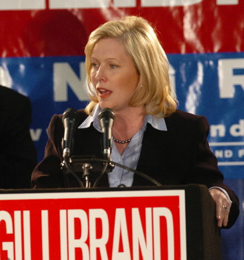 Gillibrand campaigns at Warren County airport