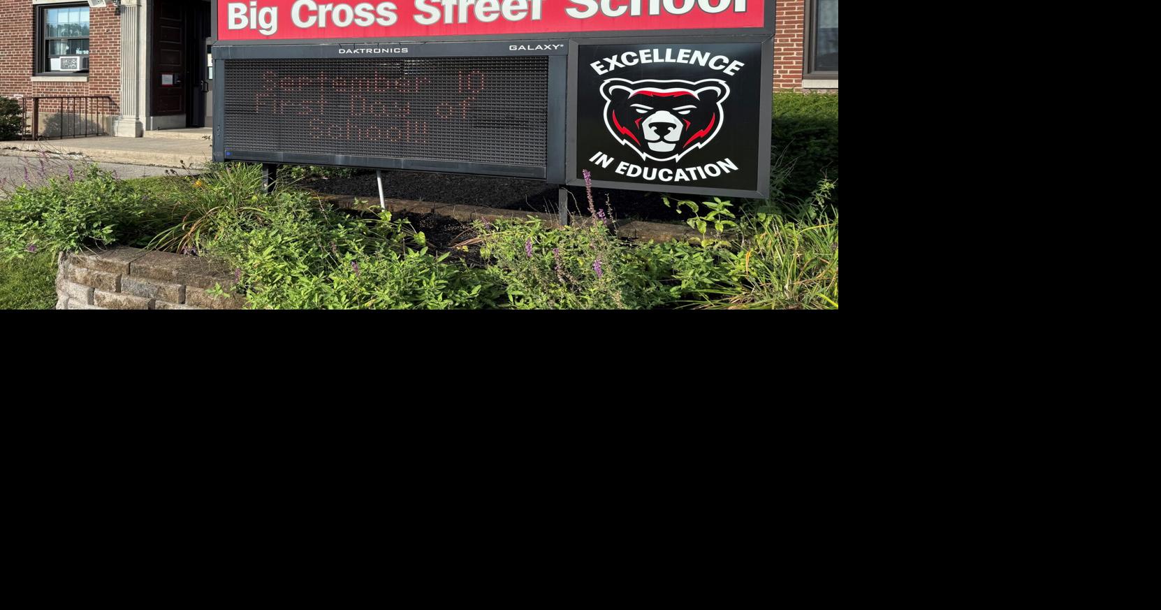 Big Cross Street School sign