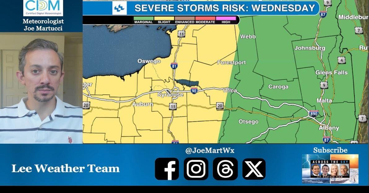 Severe weather, record heat possible in Upstate NY Wednesday