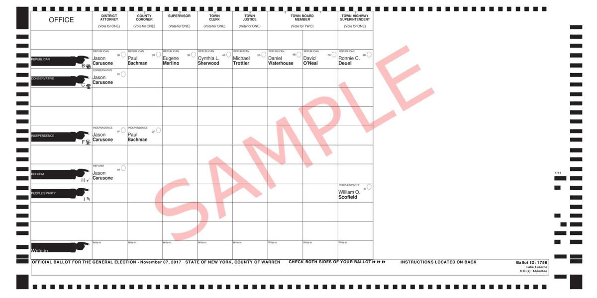 Warren County sample ballots