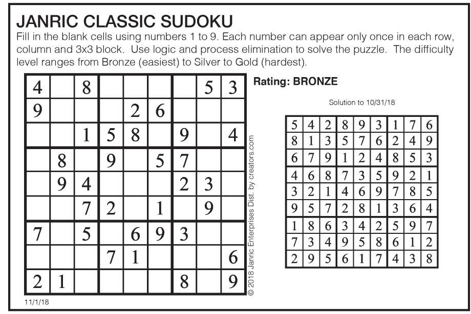 Sudoku Puzzles Comics Poststar Com