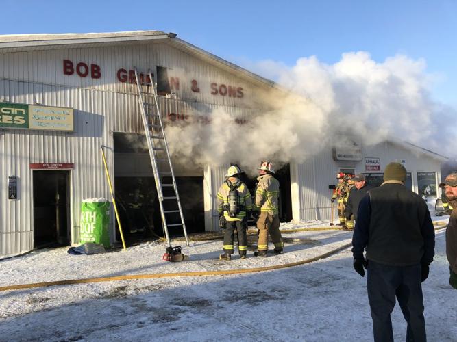 Warrensburg firefighters battle Route 9 business fire