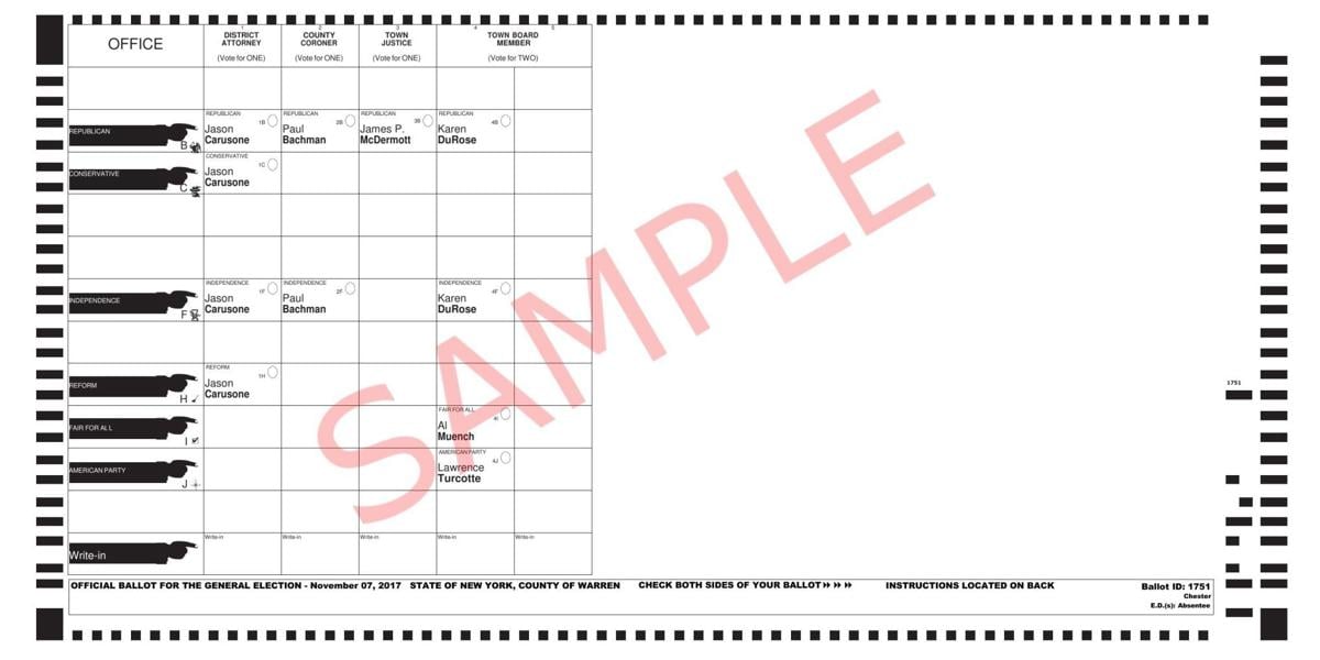 Warren County sample ballots