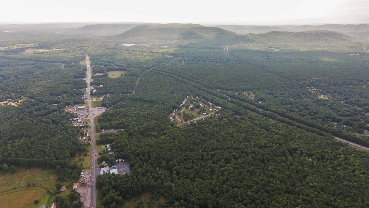 Aerial view of Route 9 looking south in Moreau