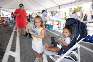 Young Ventnor children at Lucy the Elephant's 145th birthday celebration in Margate, August 2026