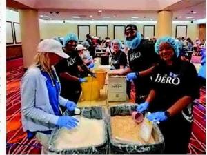 Harrah's Resort Atlantic City employees package food for local food banks and nonprofits during volunteer event