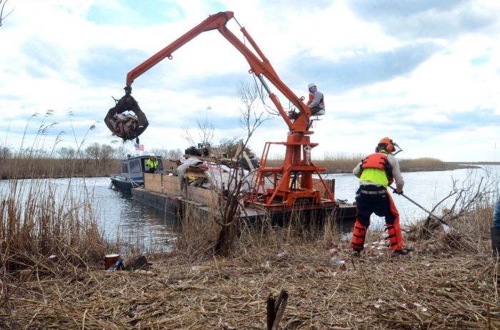 sandy water debris