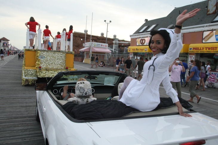 Miss New Jersey parade on boardwalk in Ocean City
