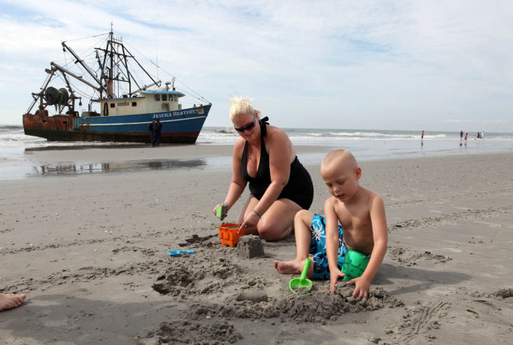 Beached Boat in Atlantic City