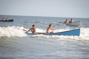 Kyle Deroo and Taylor Dirkes at Atlantic City Lifeguard Classic doubles rescue competition