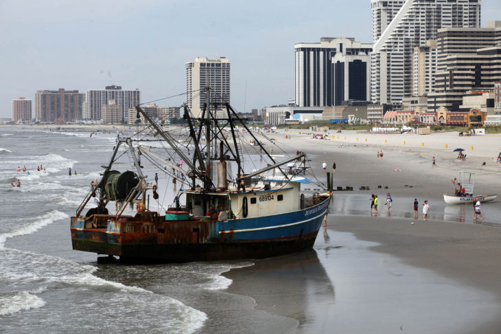 Beached Boat in Atlantic City