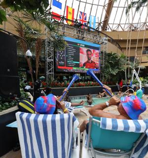 Guests enjoying the World Cup final watch party at the Pool at Harrah's Resort Atlantic City on July 19, 2026