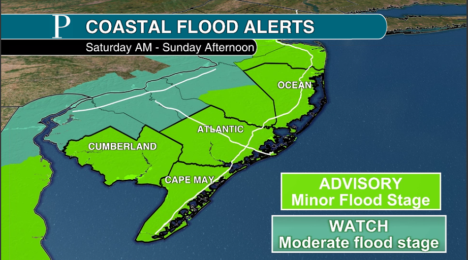 Flooding from the rain and tides expected in NJ this weekend
