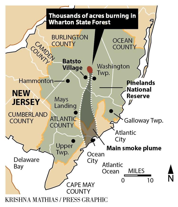 Burlington County forest fire 7-2017