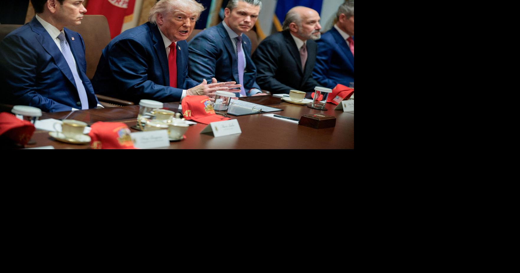 U.S. President Donald Trump participates in a cabinet meeting, at the White House