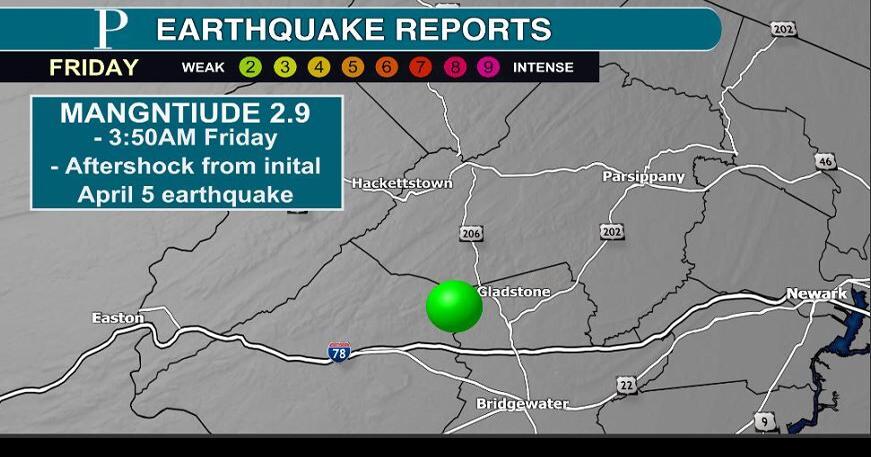 A 2.9 magnitude earthquake struck New Jersey on Friday