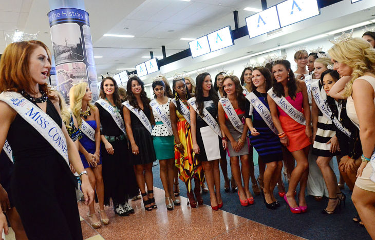 MISS AMERICA ARRIVES