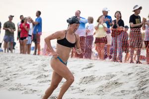 Katie Zgorski competing at the Cape May Point Women's Lifeguard Challenge on July 22, 2026