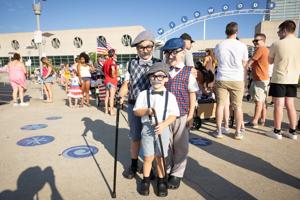 The Lessig brothers from Wenonah pose during the 2026 Wildwood Baby Parade on the Wildwood Boardwalk