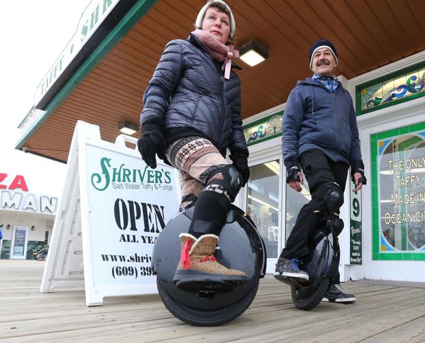 Watch electric unicycles on the Ocean City boardwalk