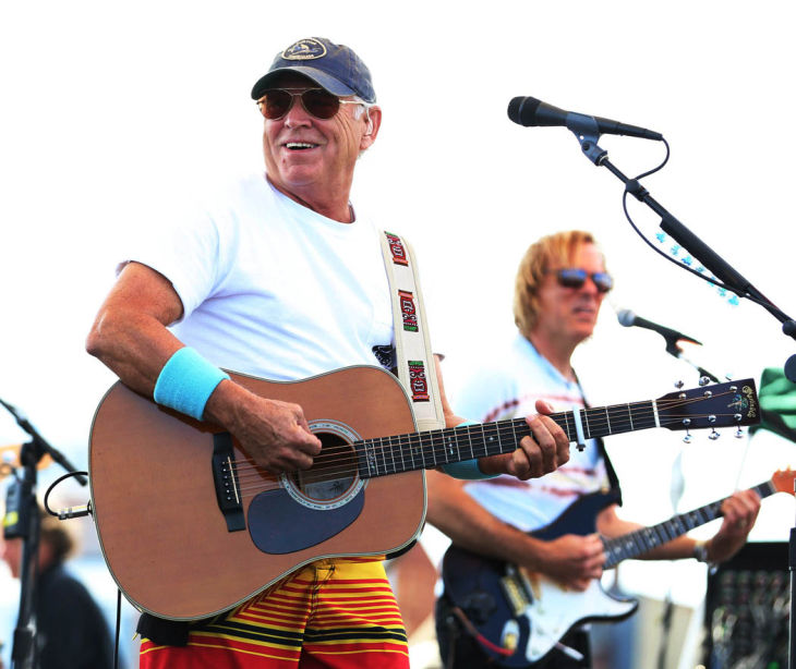 Mac McAnally performs on stage at a free concert held on the beach in front Resorts Maragaritaville in Atlantic City with special guest Jimmy Buffet