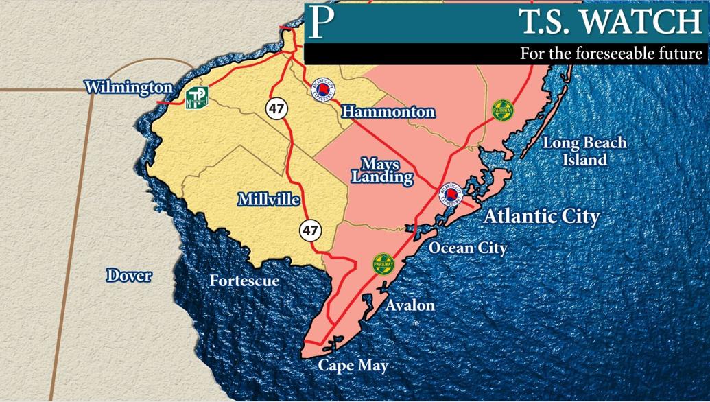 Tropical storm warnings are up for the Jersey Shore ...