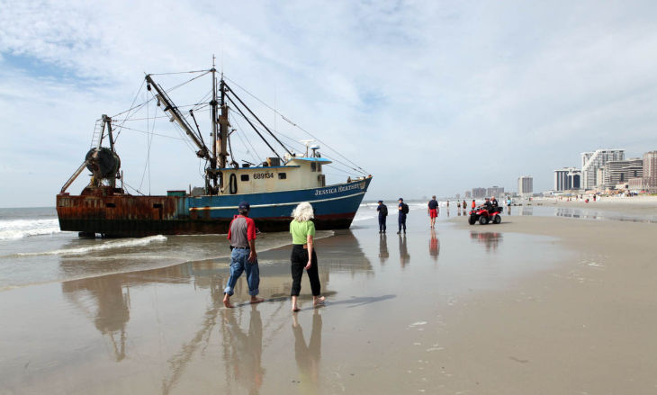 Beached Boat in Atlantic City