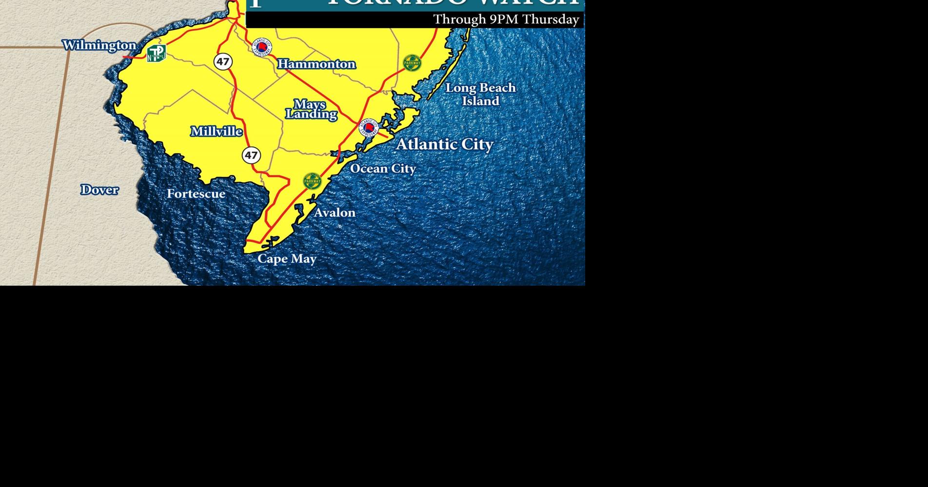 Tornado watch issued for most of NJ Thursday, here's what to know