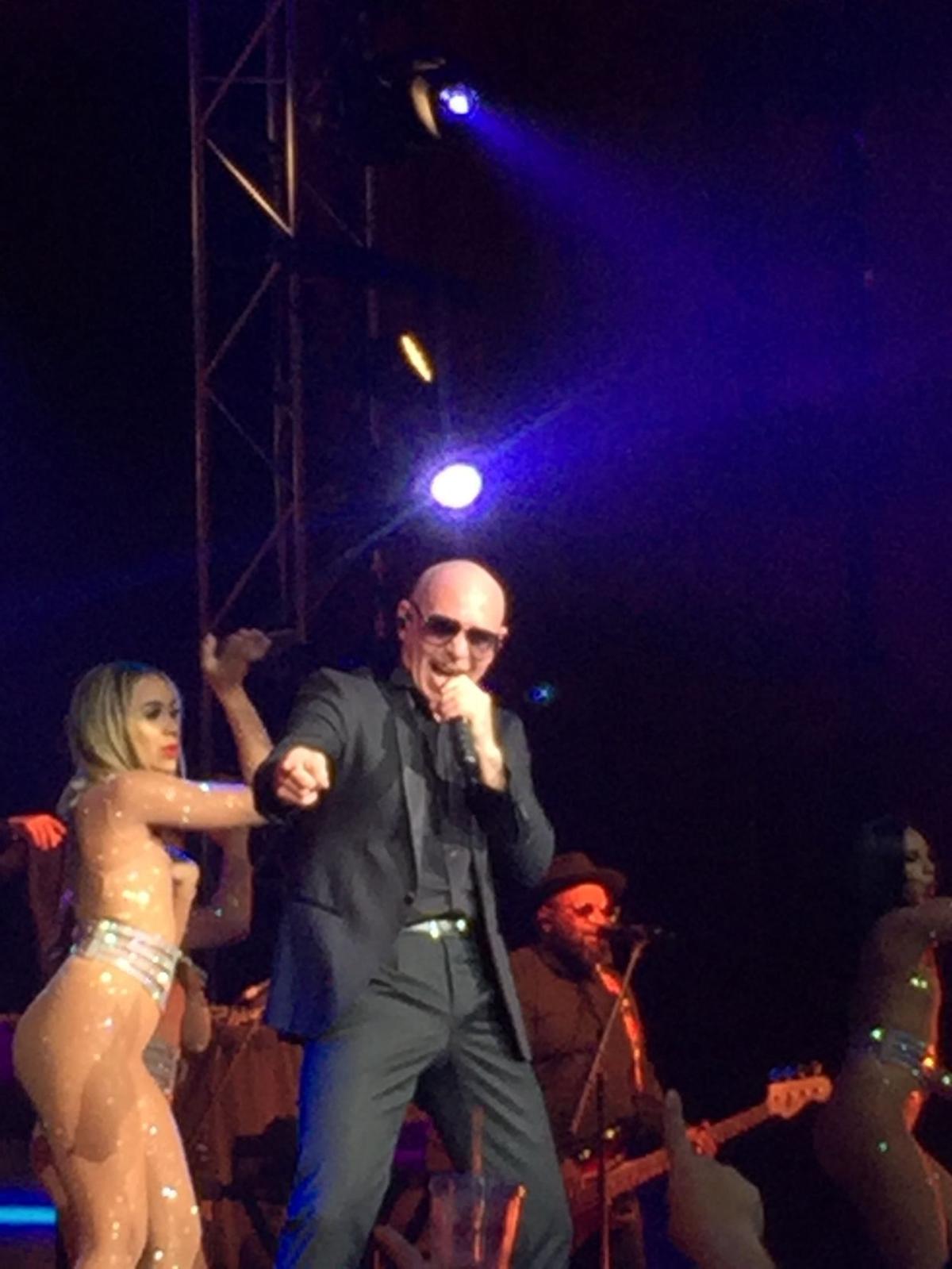 pitbull excites audience in a re
