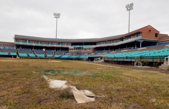 This is an abandoned baseball stadium in Atlantic City, New Jersey