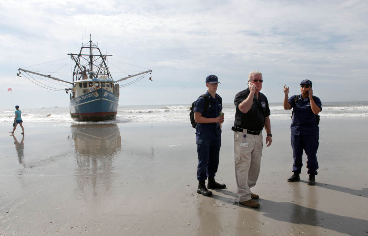 Beached Boat in Atlantic City