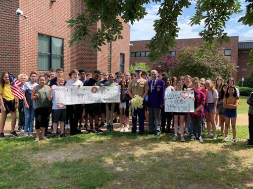 Students welcome home Cpl. Matt Szypula