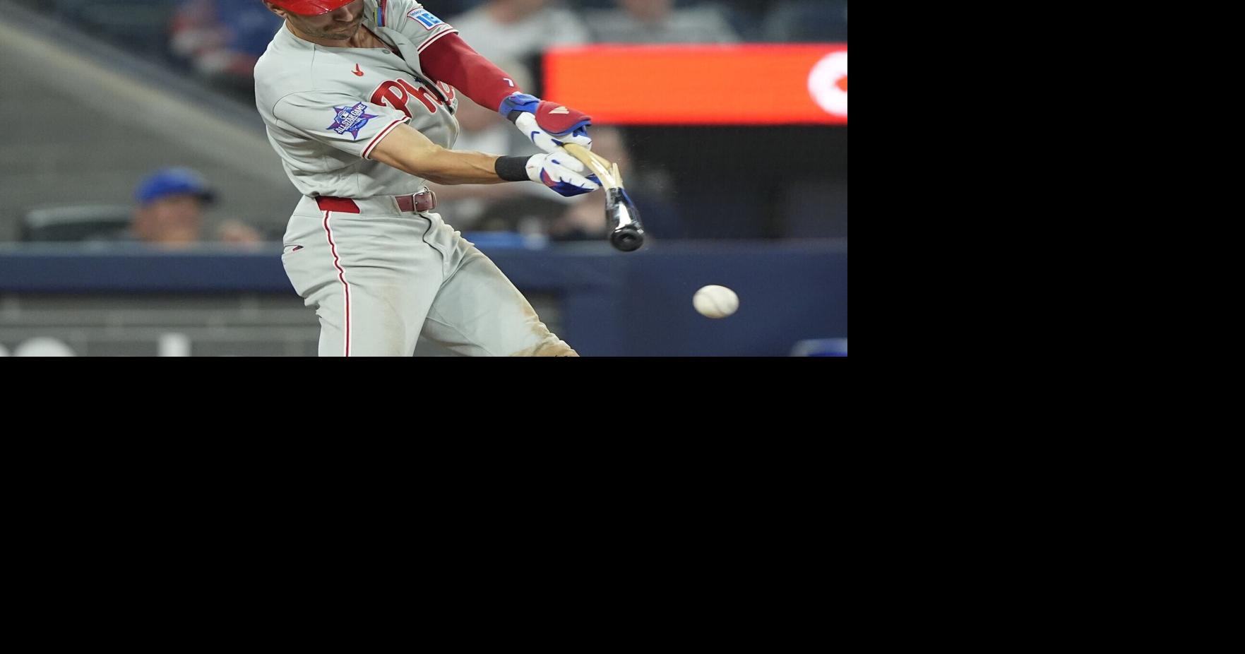 Why did Phillies shortstop Trea Turner leave Thursday night's game against the Mets?
