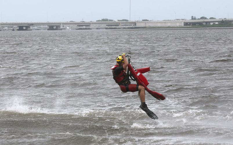 U.S. Coast Guard rescue swimmers act as paramedics in the water