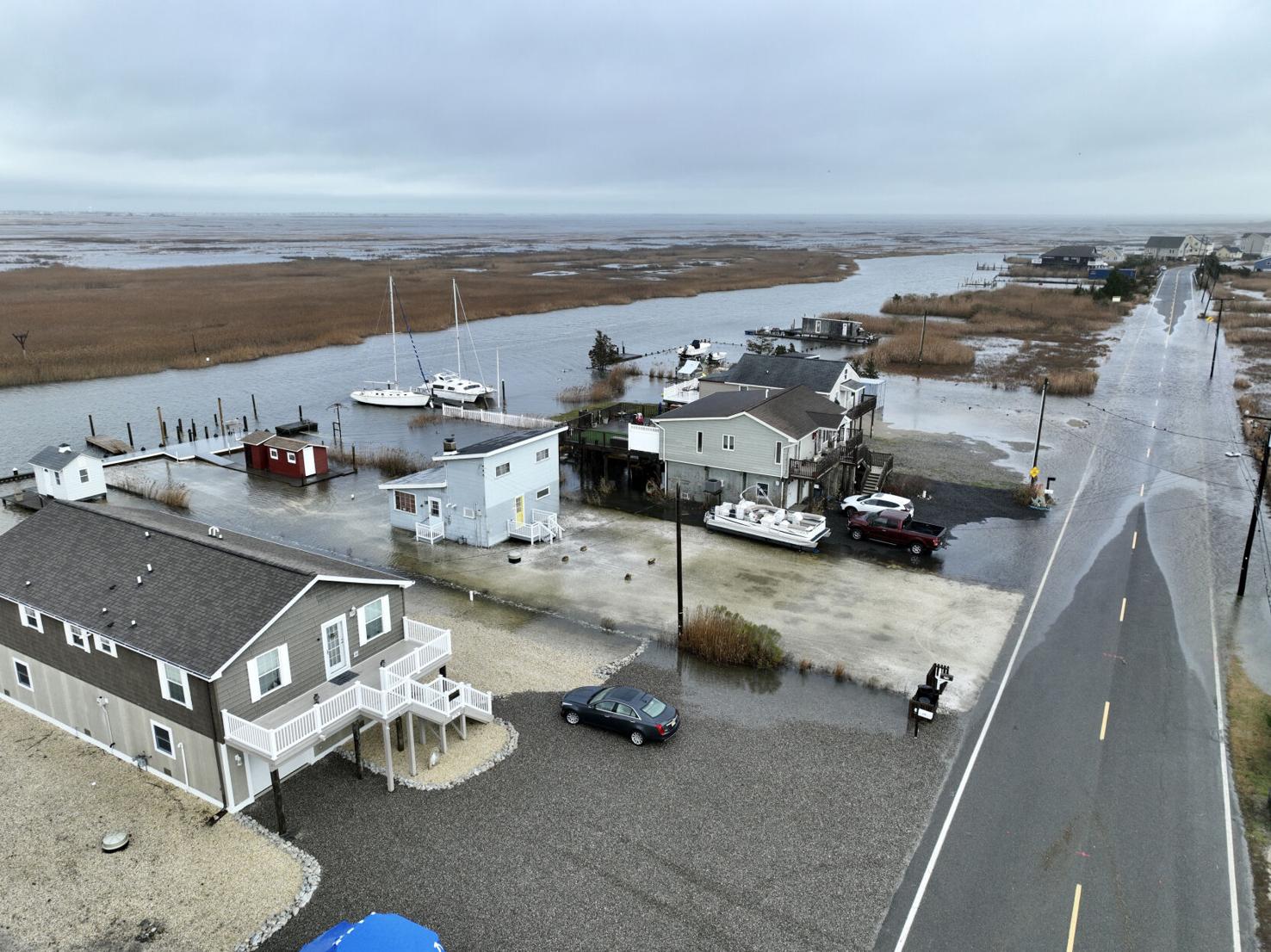 Check out drone footage of coastal flooding in Tuckerton