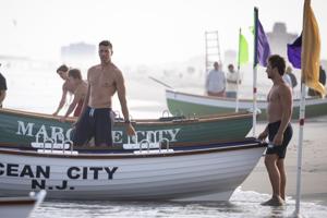 Lifeguards competing in the Chief Rod Aluise Atlantic City Lifeguard Classic at Albany Avenue beach