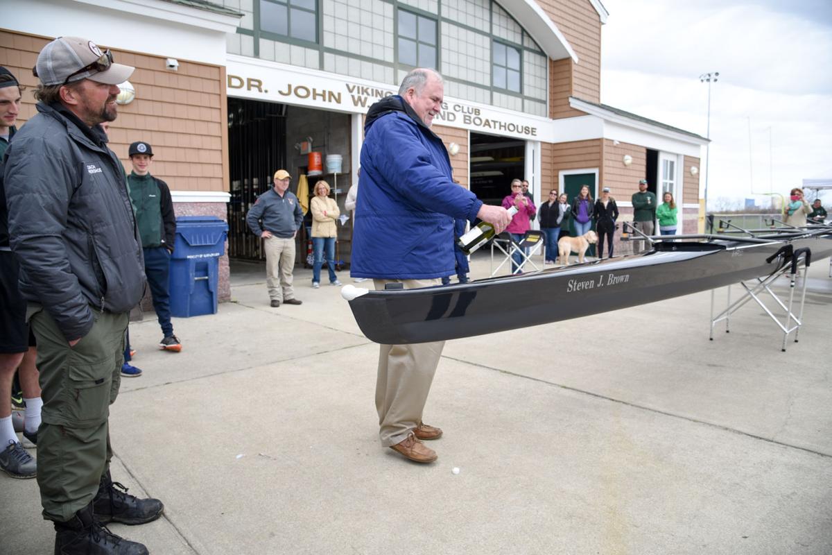 Image captured during the First Annual Back Bay Challenge between Mainland and Ocean City’s Boys Crew held at the Dr. John W. Holland Boathouse and along the mile stretch on Harvard Ave. in Ventnor Saturday, April 15, 2017. Dave Griffin / for the Press