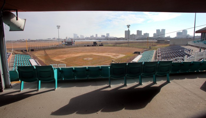 This is an abandoned baseball stadium in Atlantic City, New Jersey