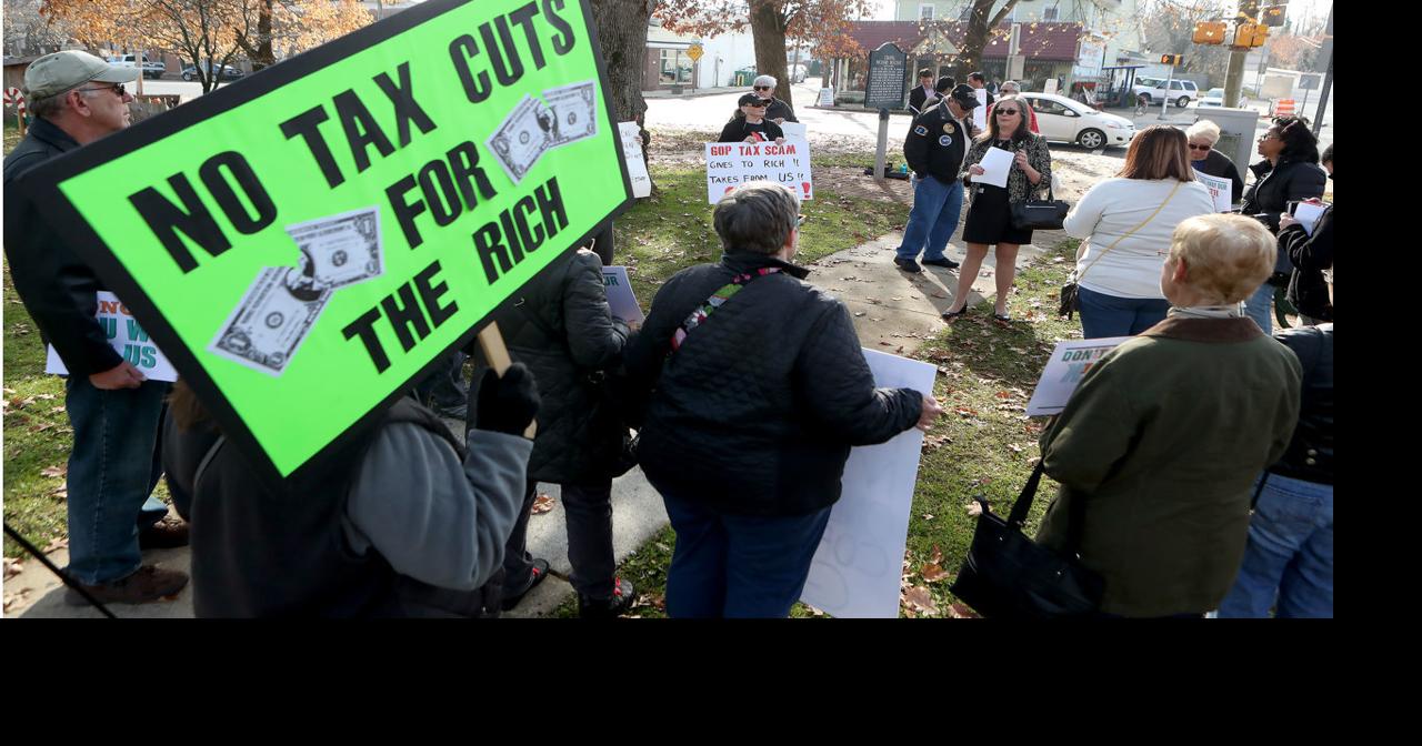 Locals rally in Mays Landing to protest GOP tax bill
